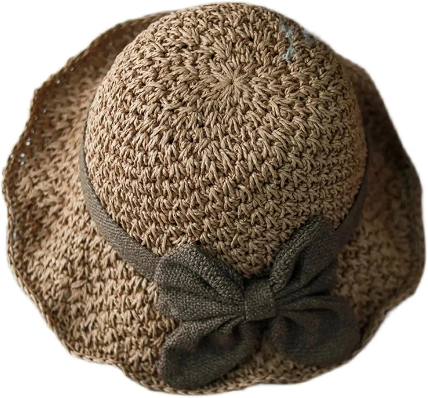 Women’S Elegant Pastoral Bow Straw Hat Retro Summer Versatile Sun Hat Dome Outdoor Outing Beach Visor