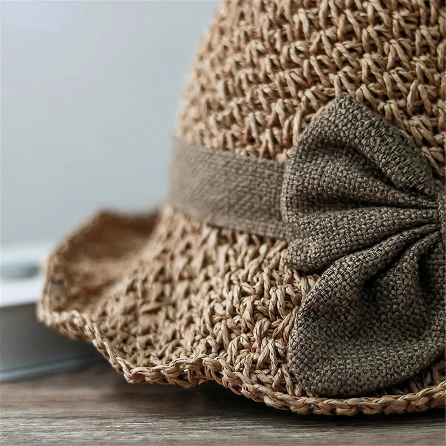 Women’S Elegant Pastoral Bow Straw Hat Retro Summer Versatile Sun Hat Dome Outdoor Outing Beach Visor