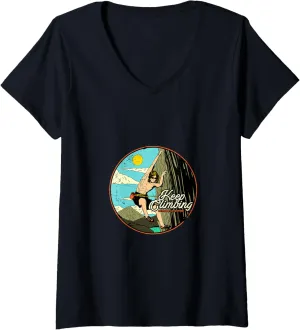 Womens Keep Climbing Apparel V-Neck T-Shirt