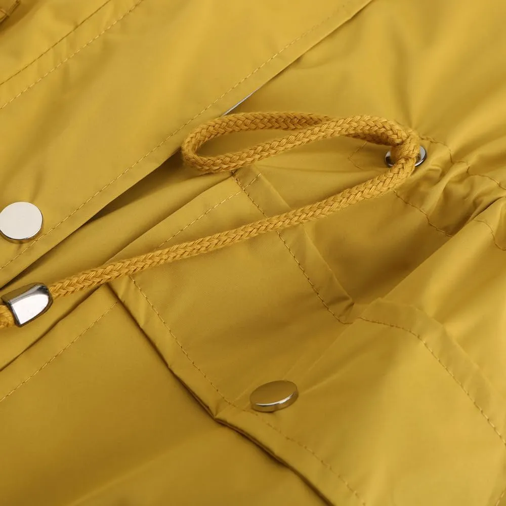 Womens Raincoat Windbreaker Waterproof Lightweight Lined Hooded Rain Jacket