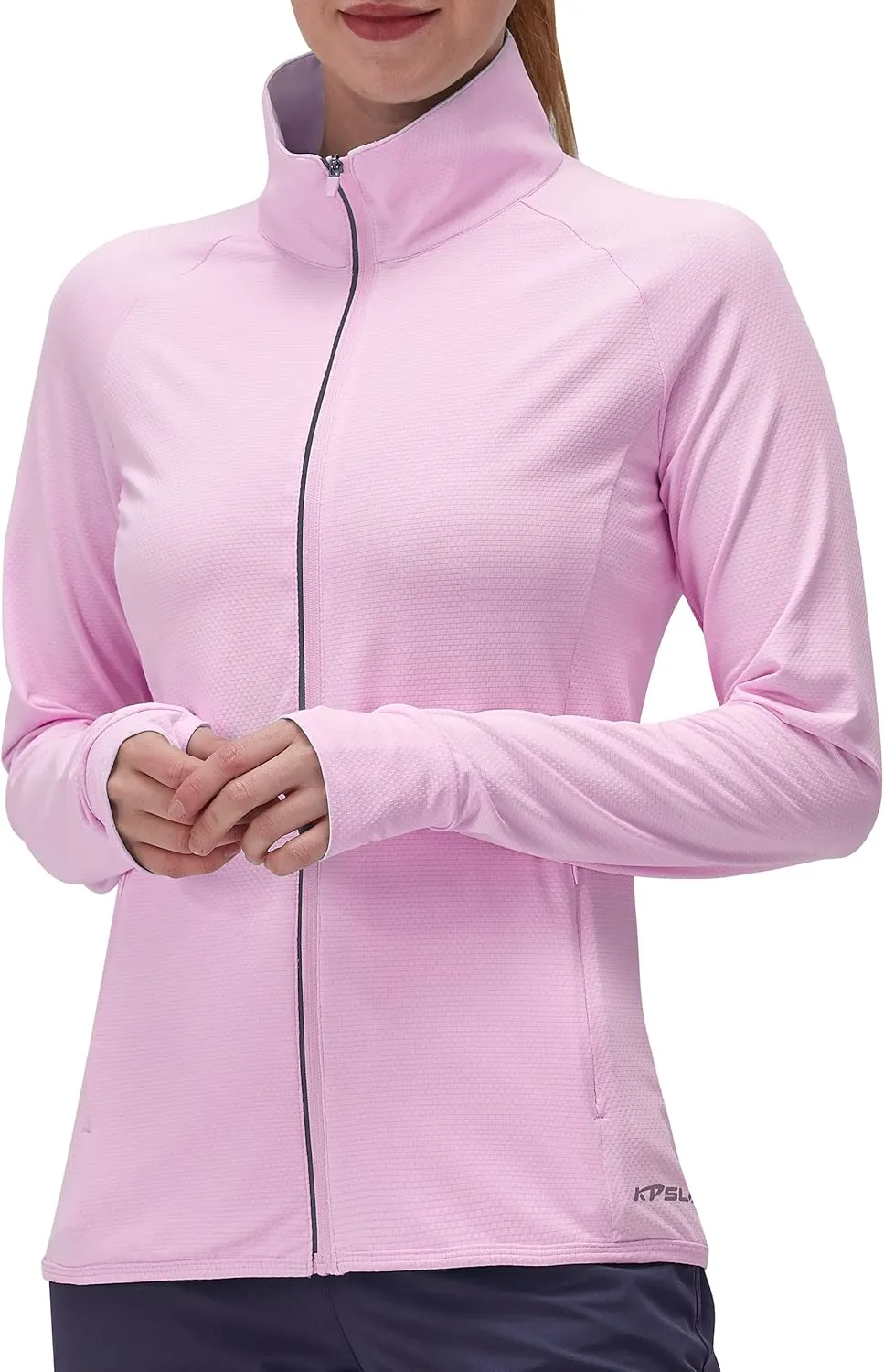 Women's UPF 50  UV Sun Protection Clothing Long Sleeve Athletic Hiking Shirts Lightweight SPF Zip Up Outdoor Jacket