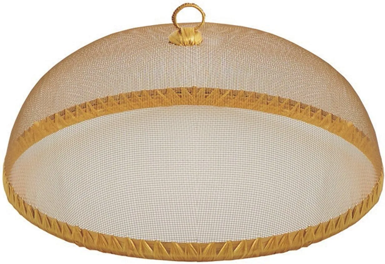 Woodard & Charles Round Mesh Domes Food Covers, Set of 4, 14" x 5 1/2" (Gold)