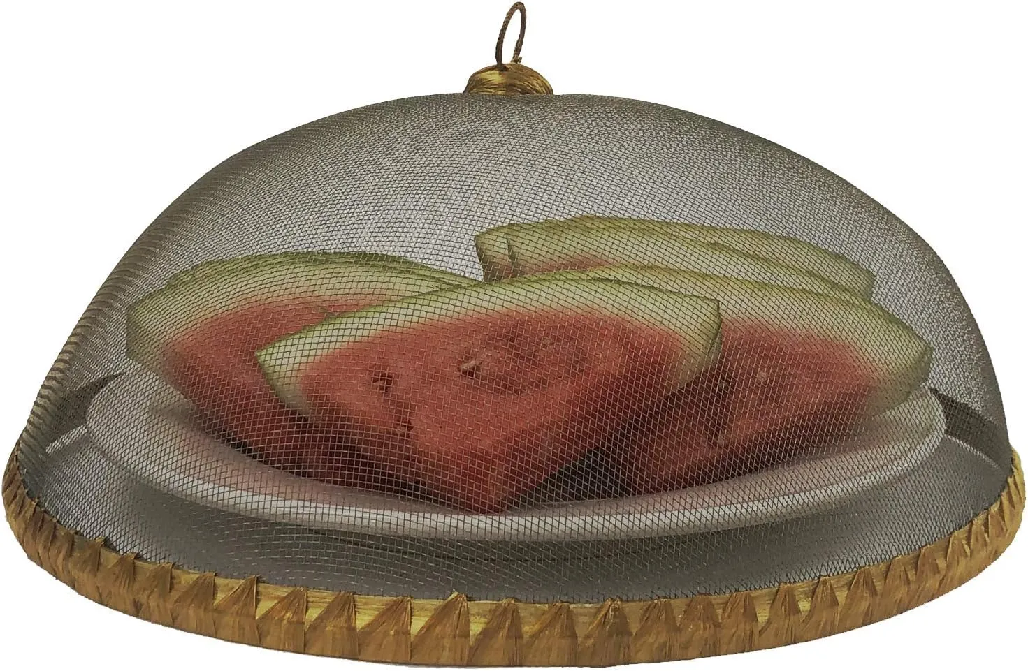 Woodard & Charles Round Mesh Domes Food Covers, Set of 4, 14" x 5 1/2" (Gold)