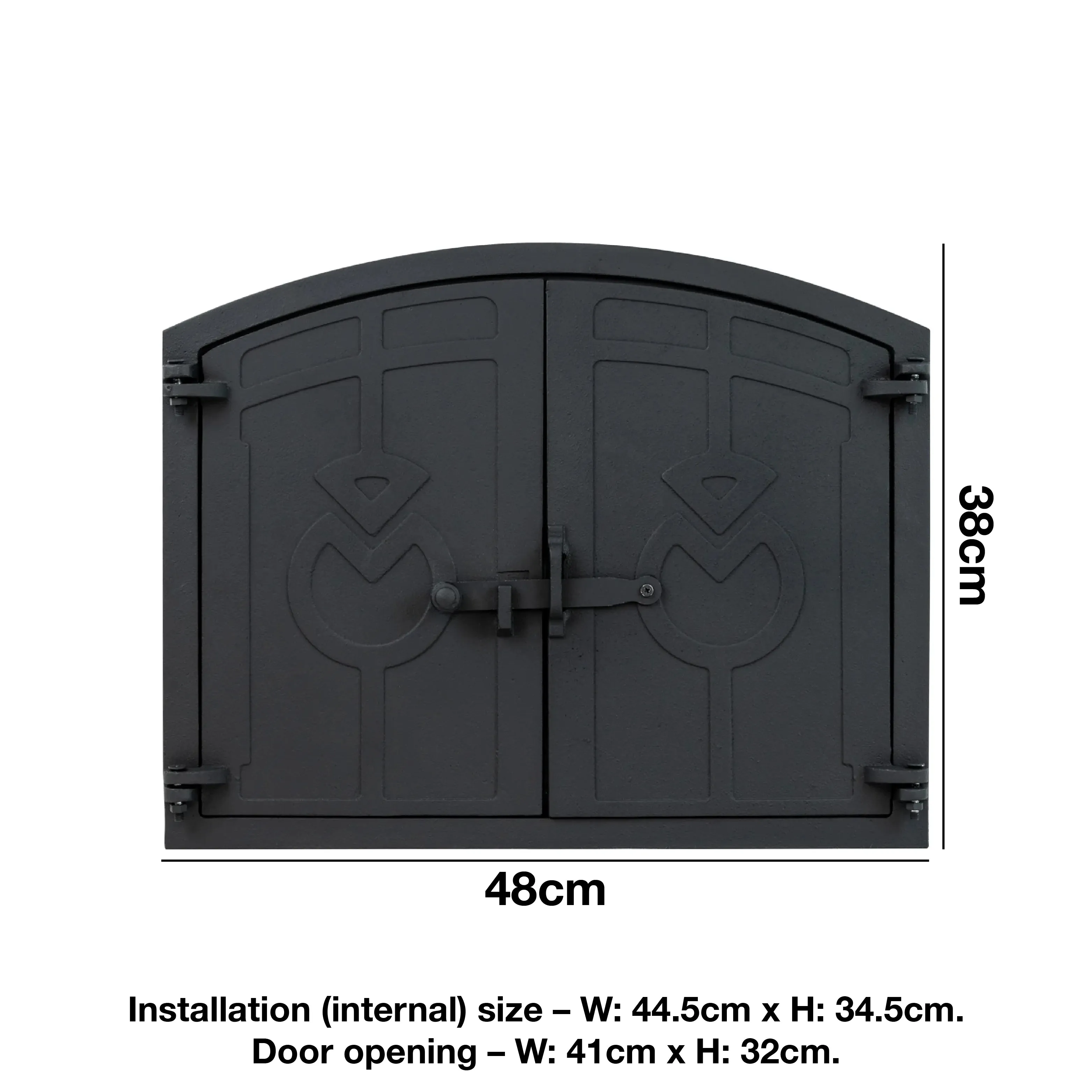 Woodside Cast Iron Outdoor Pizza/Fire Wood Oven Door, 48cm x 38cm Door