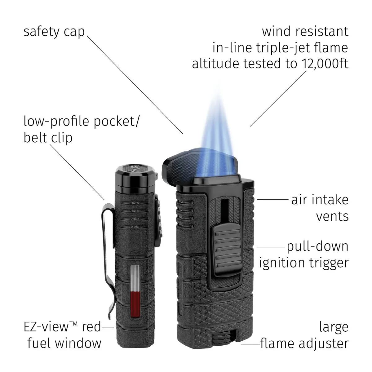 Xikar Tactical Triple Jet Lighter