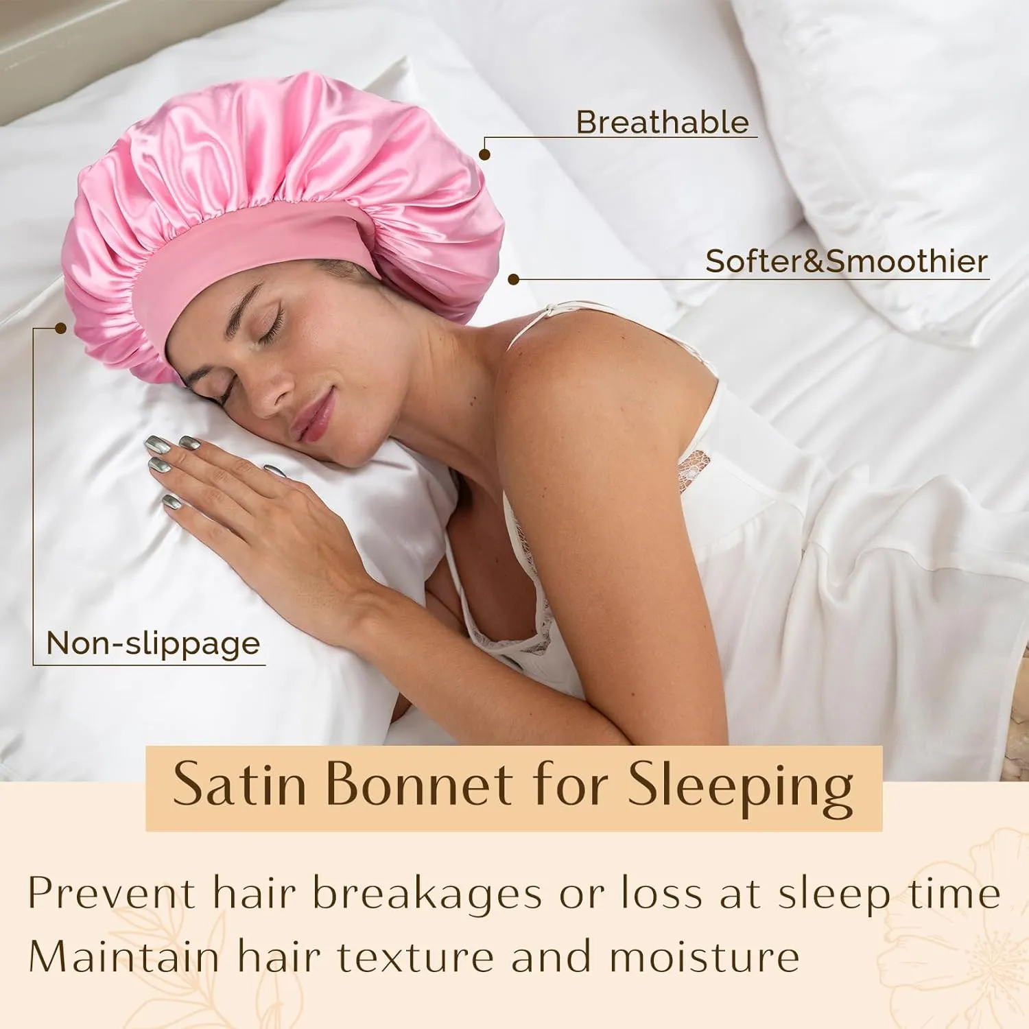 YANIBEST Bonnet for Men Hair Bonnet for Sleeping Double Layer Satin Bonnets for Black Women Curly Hair Sleep Cap