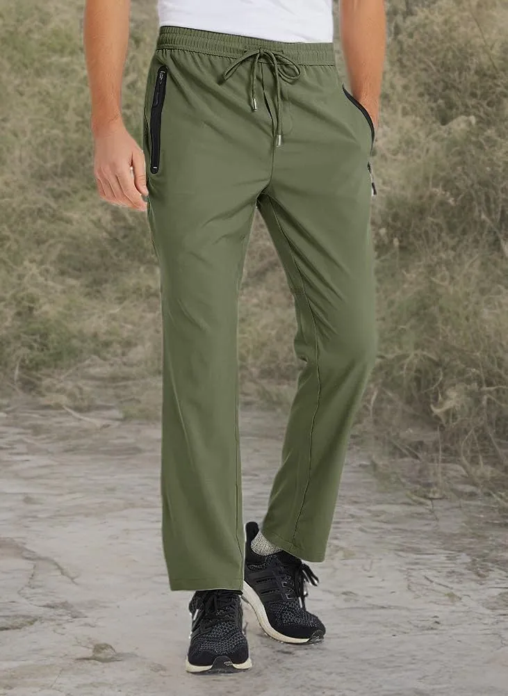YSENTO Mens Track Pants Quick Dry Lightweight Joggers Athletic Hiking Pants Zipper Pockets