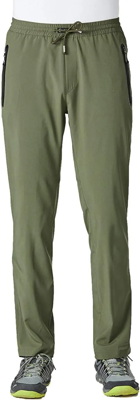 YSENTO Mens Track Pants Quick Dry Lightweight Joggers Athletic Hiking Pants Zipper Pockets