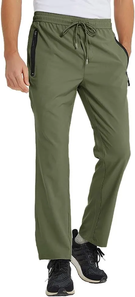 YSENTO Mens Track Pants Quick Dry Lightweight Joggers Athletic Hiking Pants Zipper Pockets