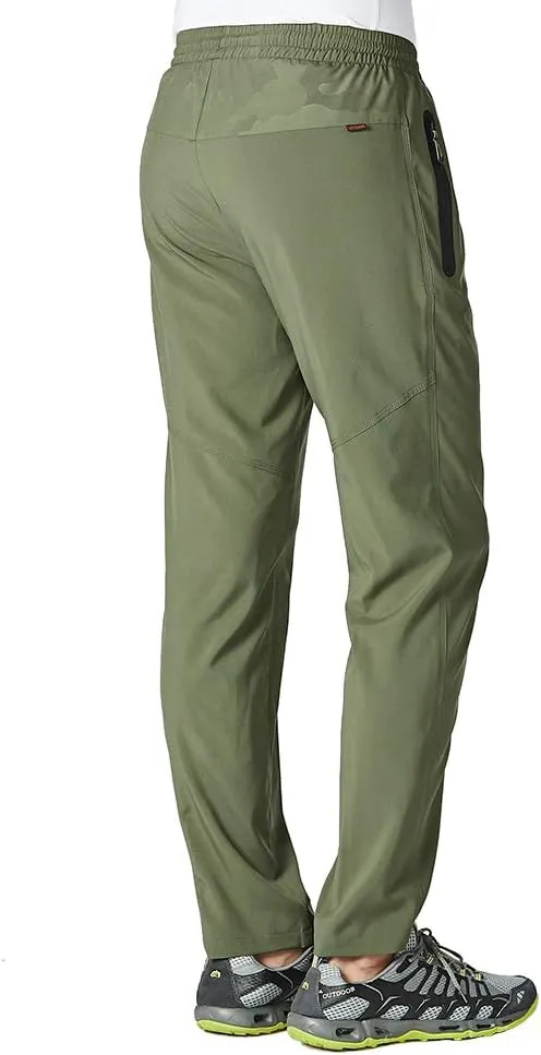 YSENTO Mens Track Pants Quick Dry Lightweight Joggers Athletic Hiking Pants Zipper Pockets