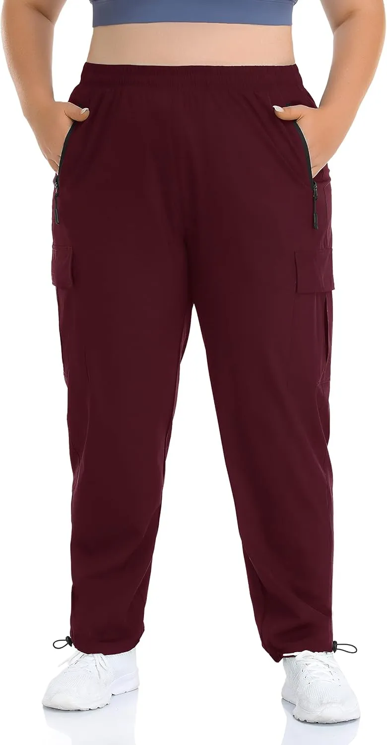 ZERDOCEAN Women's Plus Size Outdoor Active Hiking Pants Lightweight Quick Dry Athletic Pants Zipper Pockets