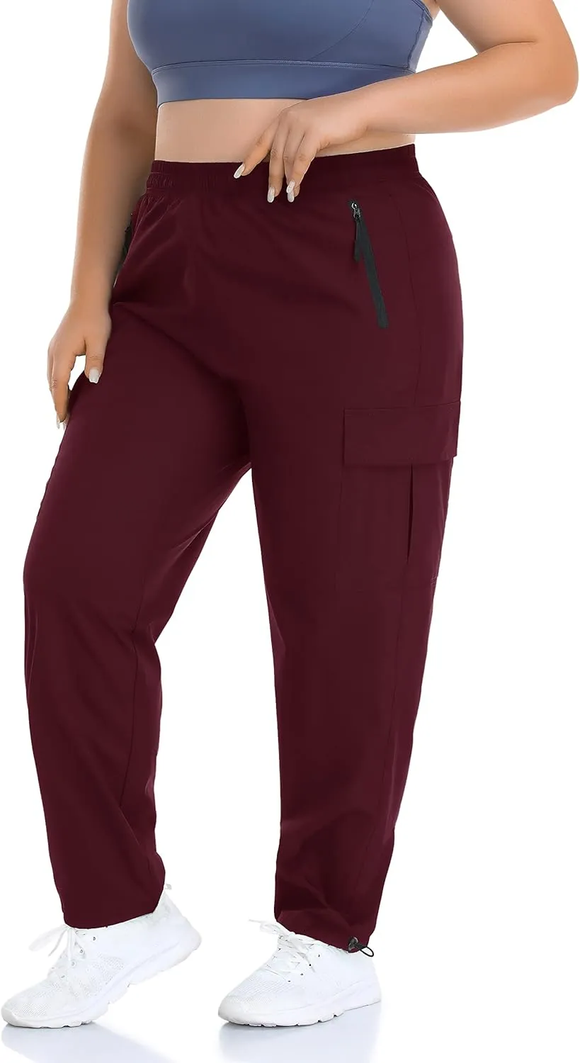 ZERDOCEAN Women's Plus Size Outdoor Active Hiking Pants Lightweight Quick Dry Athletic Pants Zipper Pockets