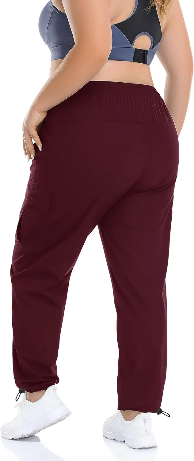 ZERDOCEAN Women's Plus Size Outdoor Active Hiking Pants Lightweight Quick Dry Athletic Pants Zipper Pockets