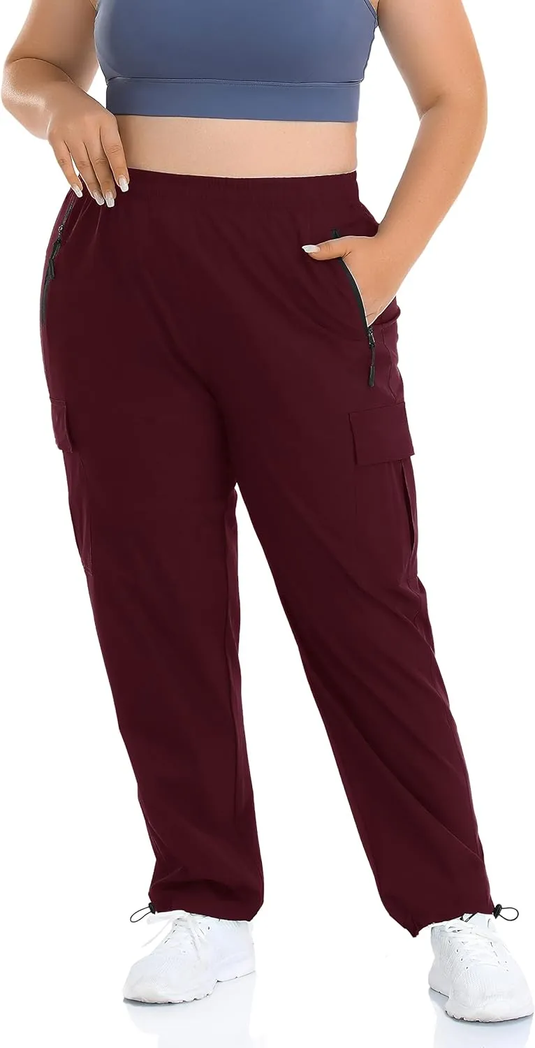 ZERDOCEAN Women's Plus Size Outdoor Active Hiking Pants Lightweight Quick Dry Athletic Pants Zipper Pockets