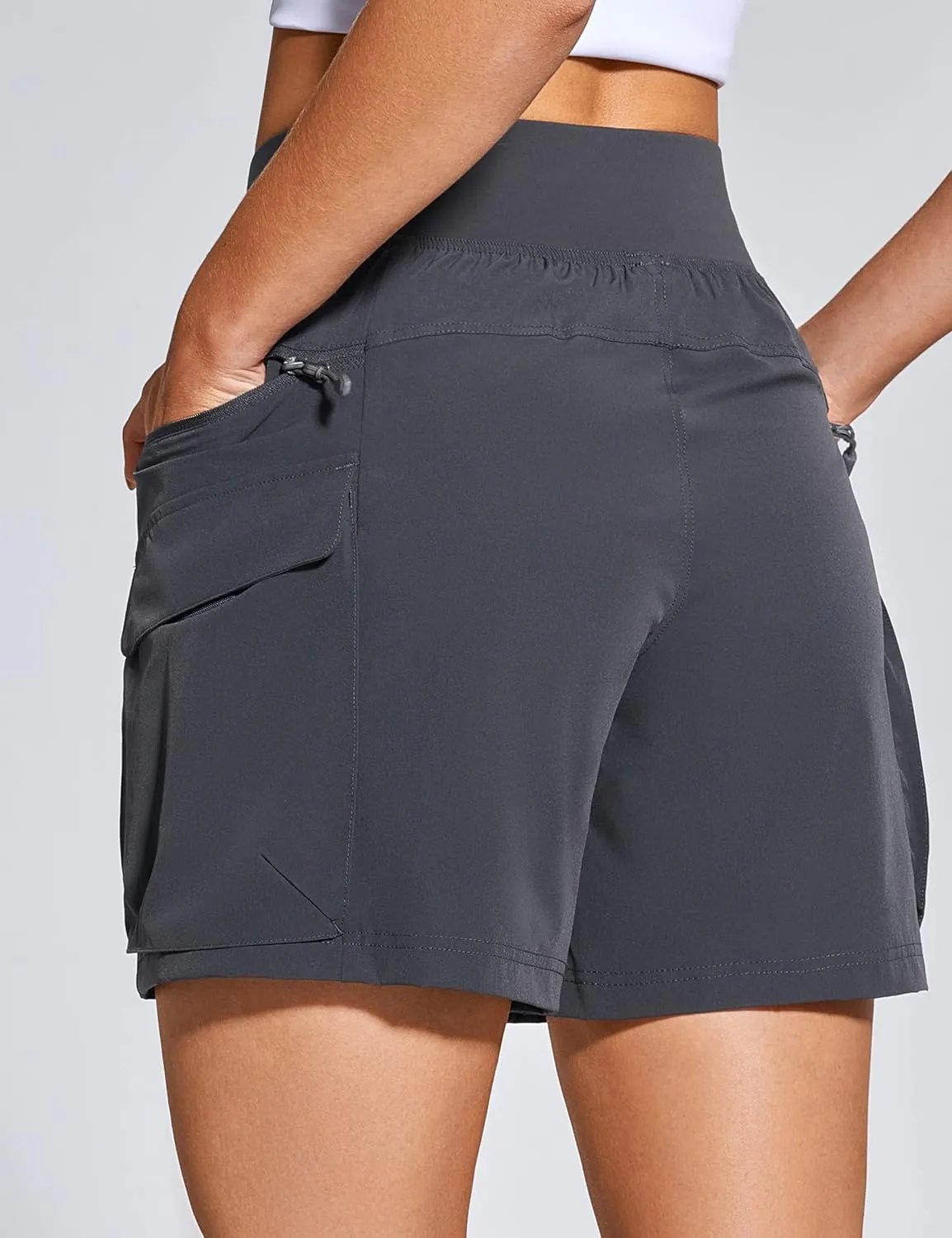 ZUTY Women's Cargo Hiking Shorts for Camping Travel Outdoor Athletic with Zipper Pockets Quick Dry Water Resistant Summer